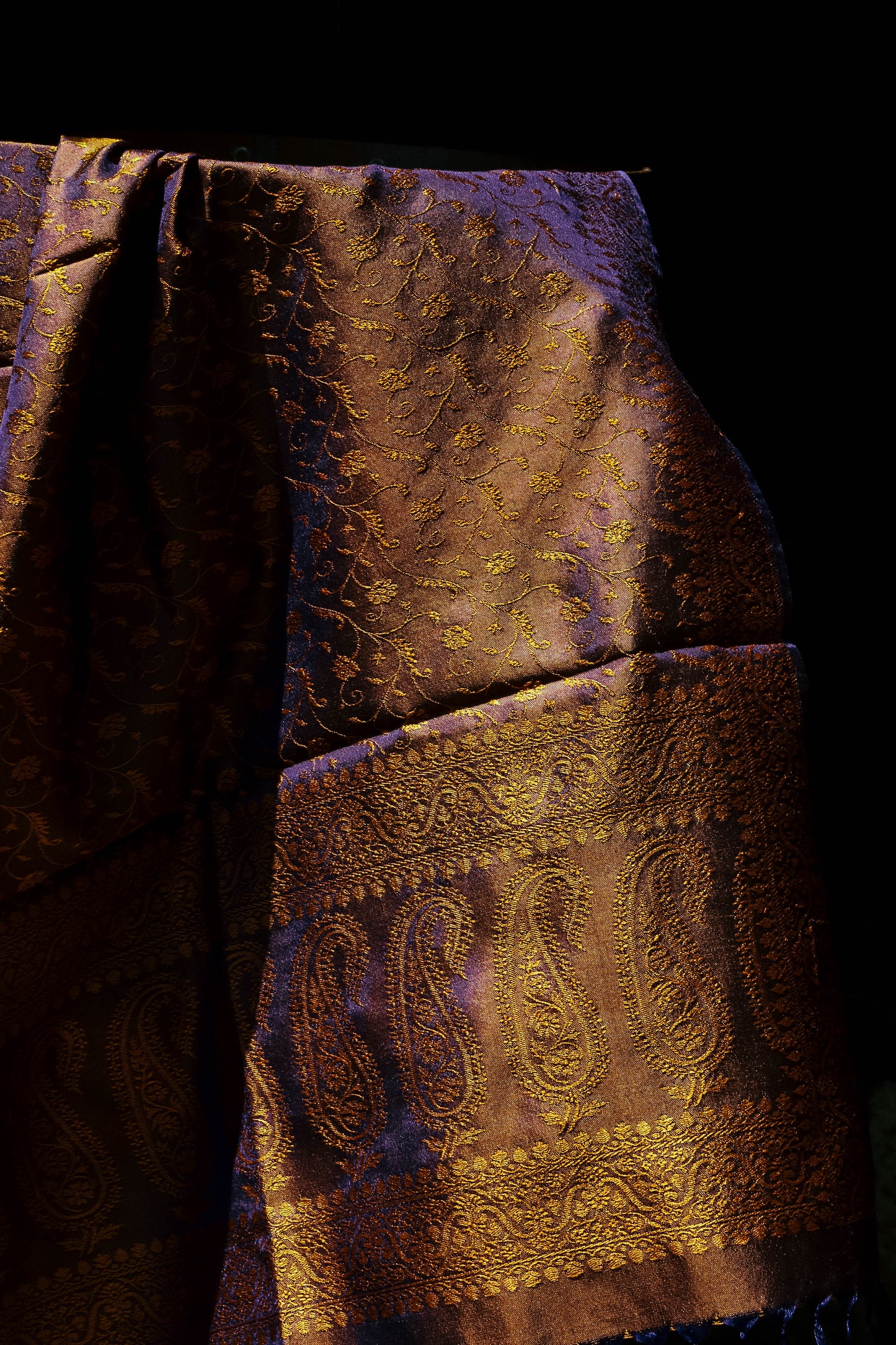 Foulard Hari #049 viola e oro