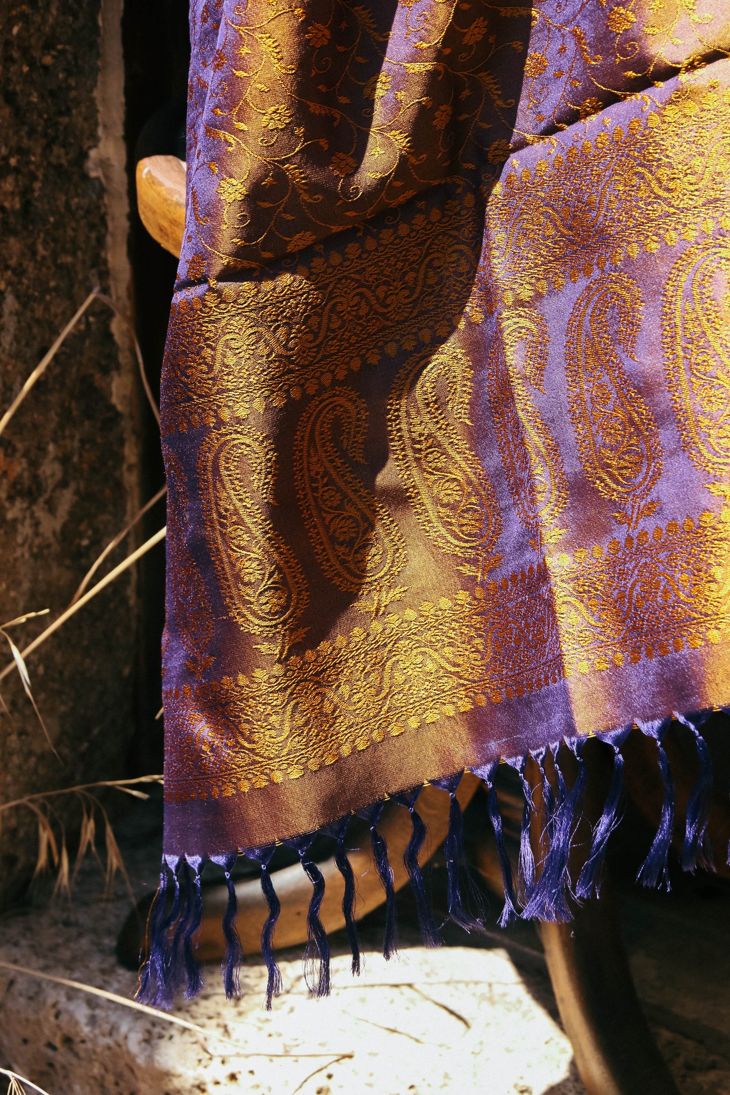 Foulard Hari #049 viola e oro