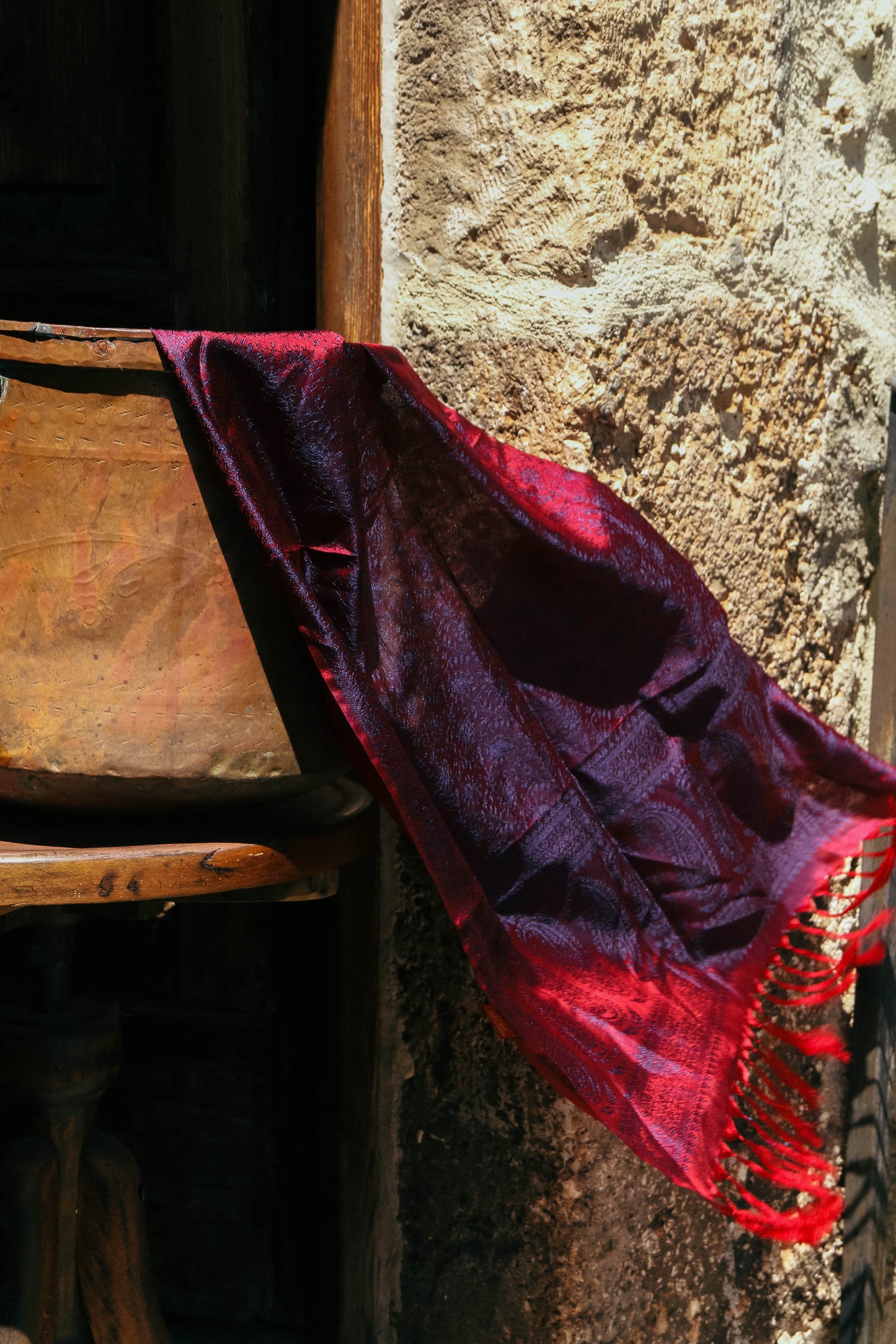 Foulard Hari #040 bordeaux e viola