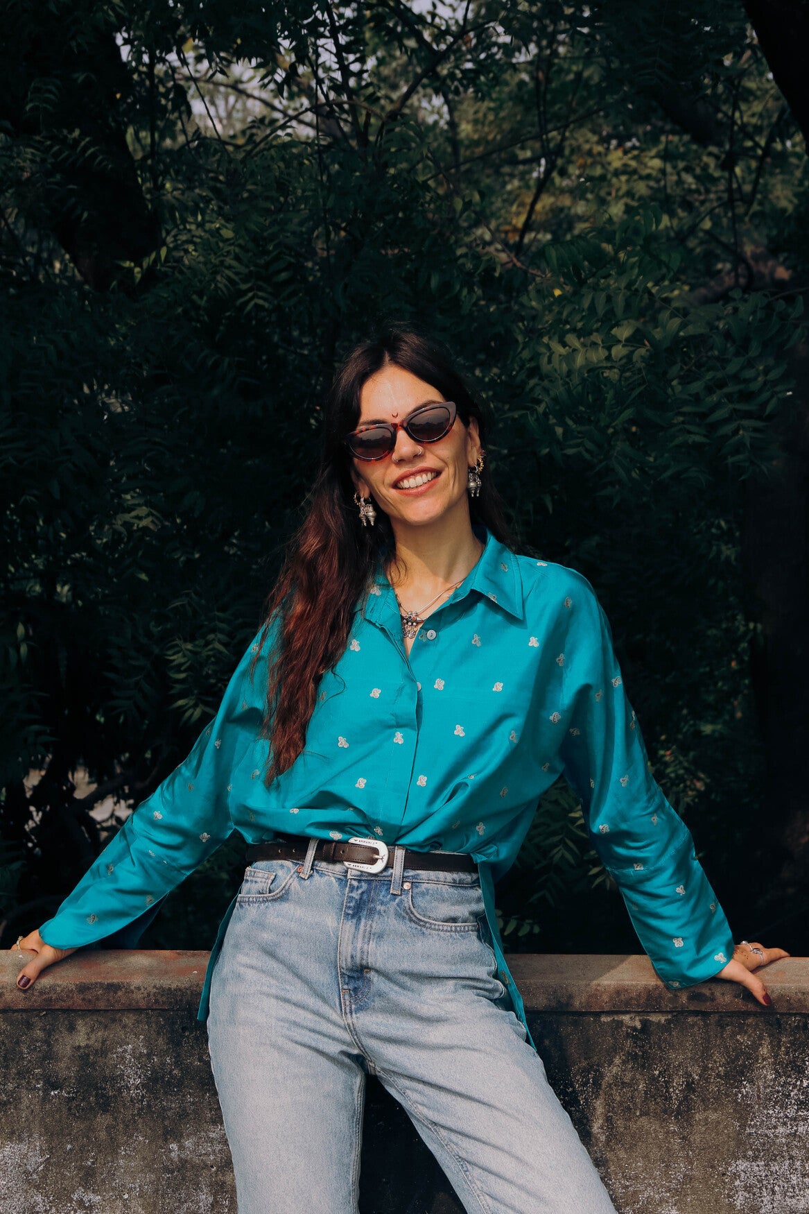 Zari shirt Turchese