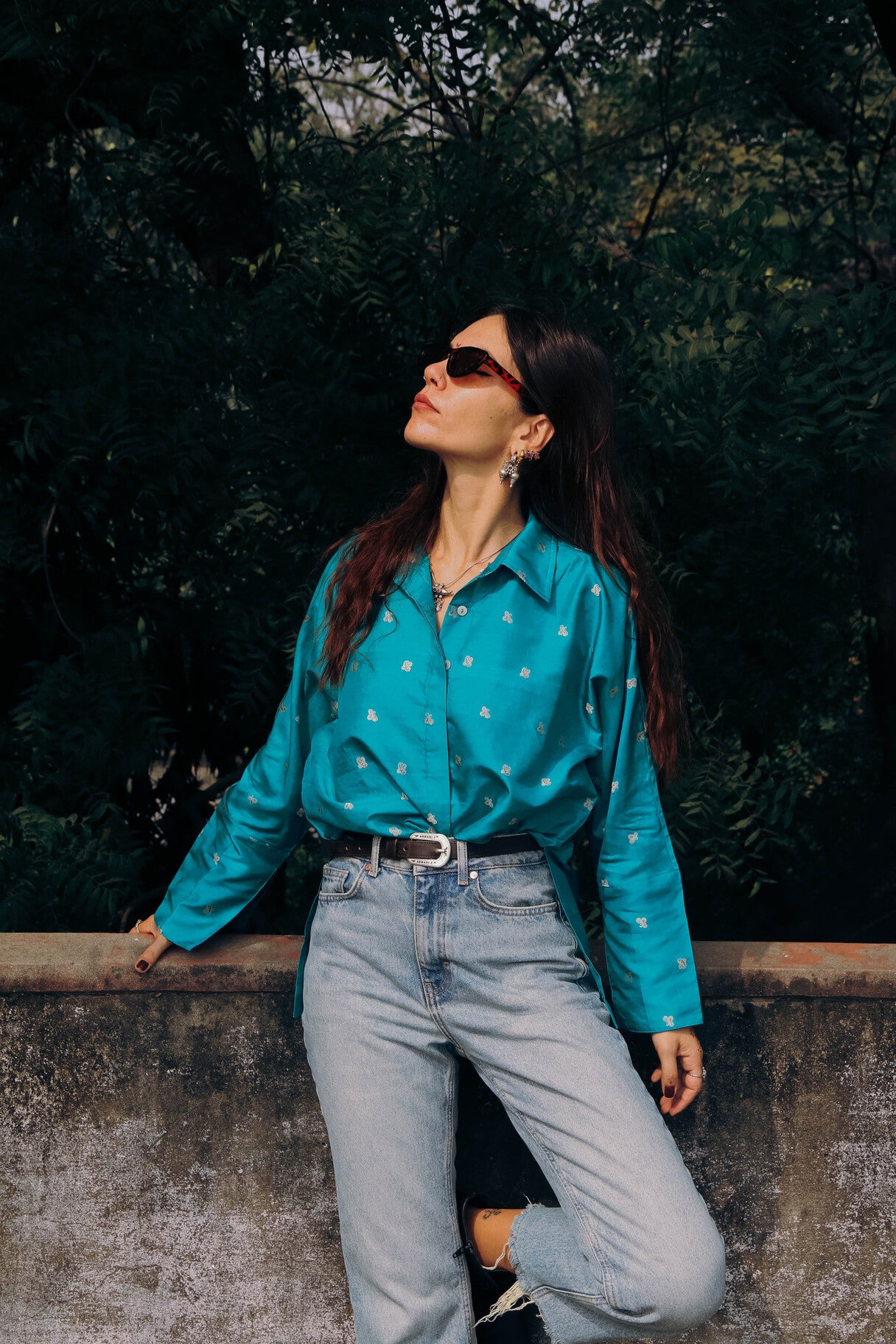 Zari shirt Turchese