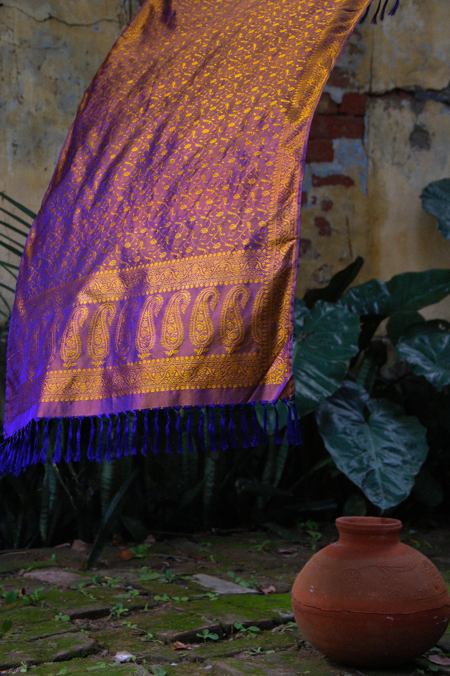 Foulard Hari #005 oro e viola