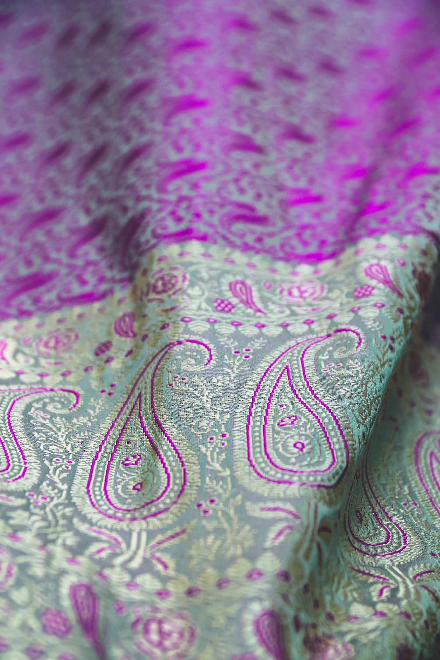 Foulard Zari #006 verde acqua e lilla