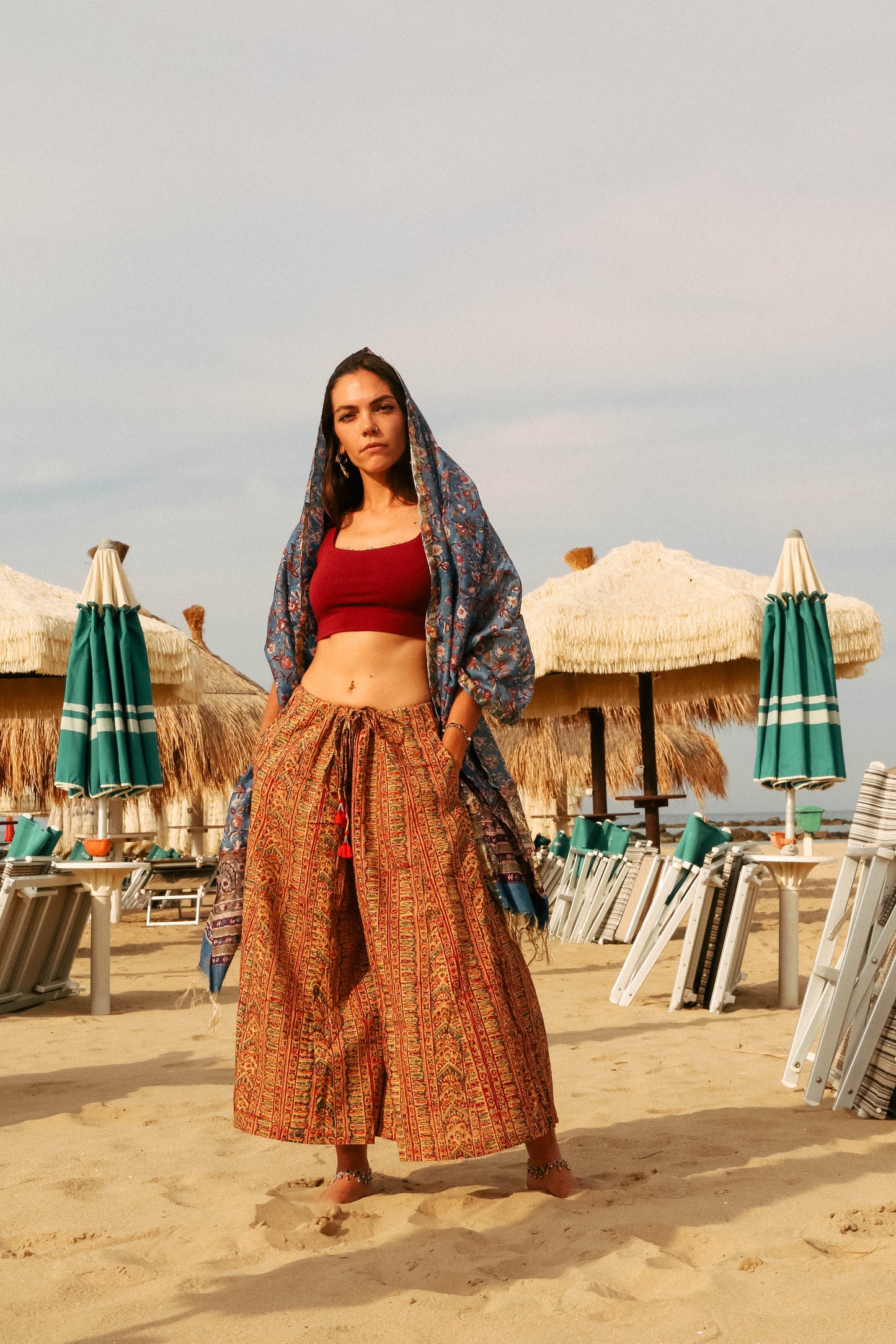 Pantaloni Maya Kalam con foulard