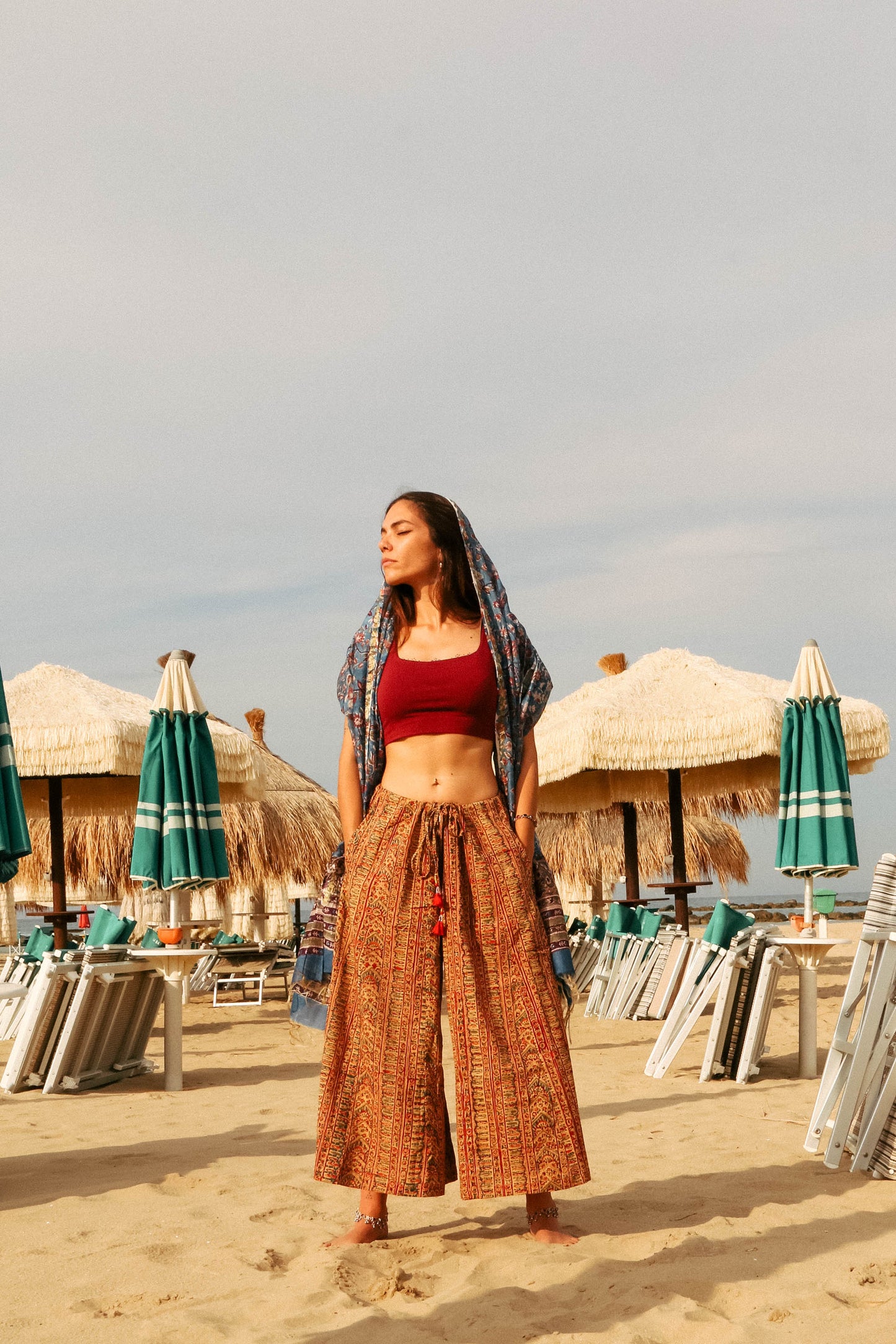 Pantaloni Maya Kalam con foulard