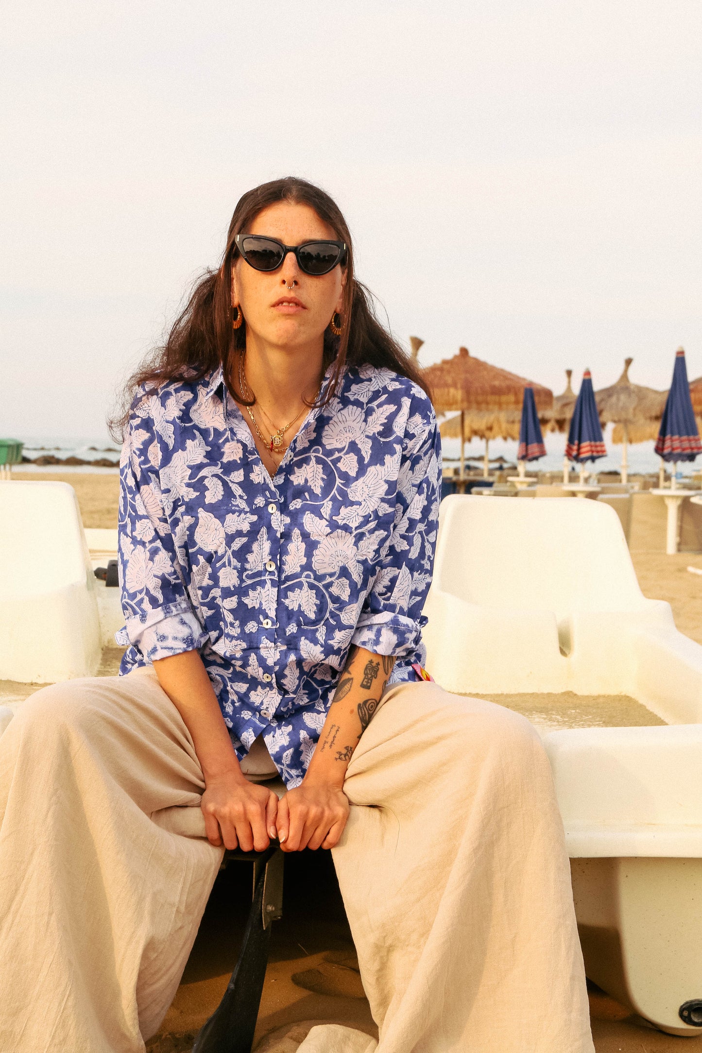 Camicia Aisha Blu e Bianca