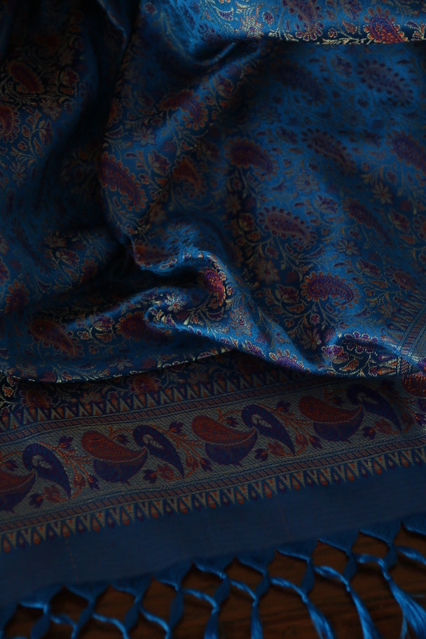 Foulard Yantra #005 blu, arancio e viola