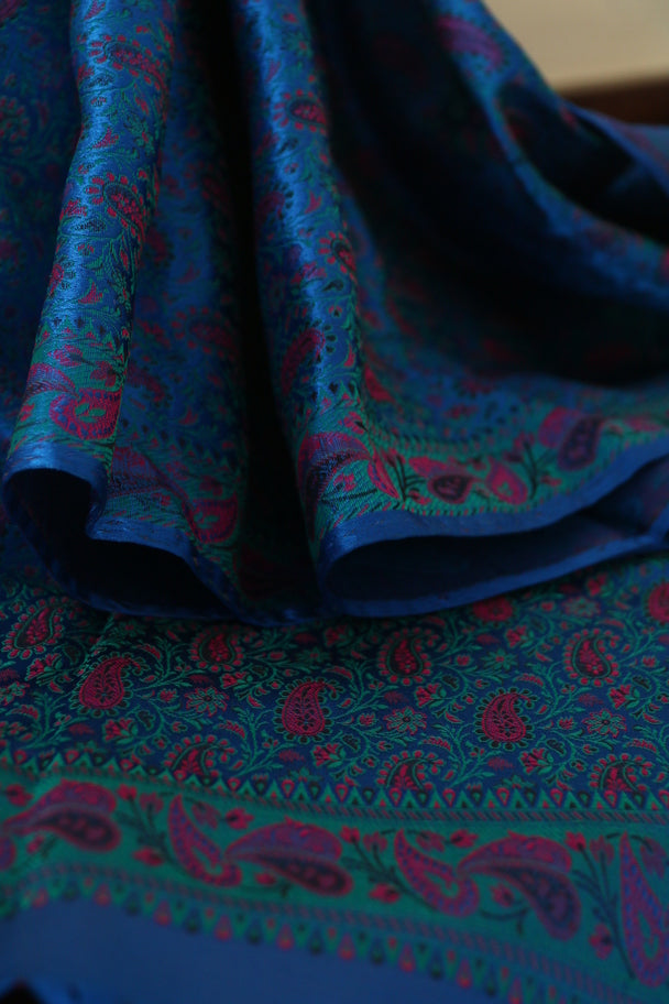 Foulard Yantra #002 blu, fuxia e verde