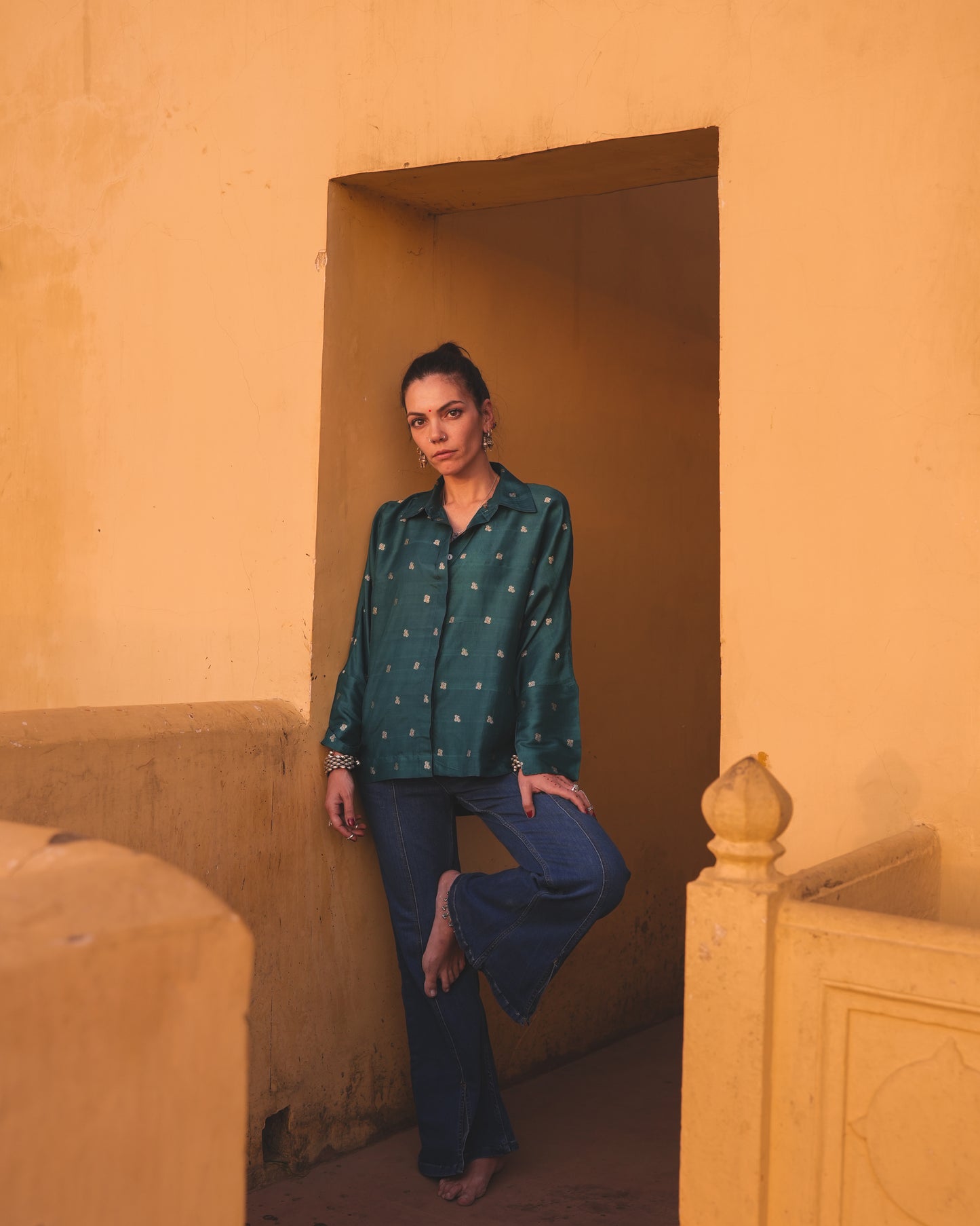 Zari shirt Verde Pavone