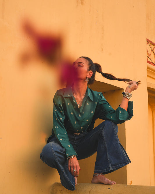 Zari shirt Verde Pavone